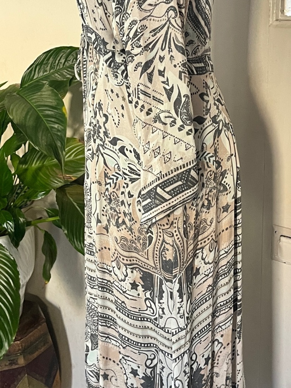 Odd Molly Cream and Black Bohemian Printed Maxi Dress - Picture 6 of 9